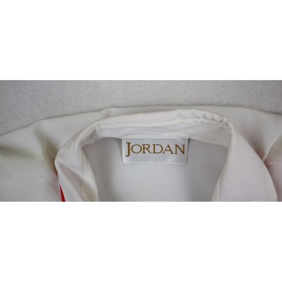 VINTAGE WOMEN'S SHEER WHITE LONG SLEEVE BUTTON-UP BLOUSE - JORDAN - SIZE 14 - Picture 7 of 11